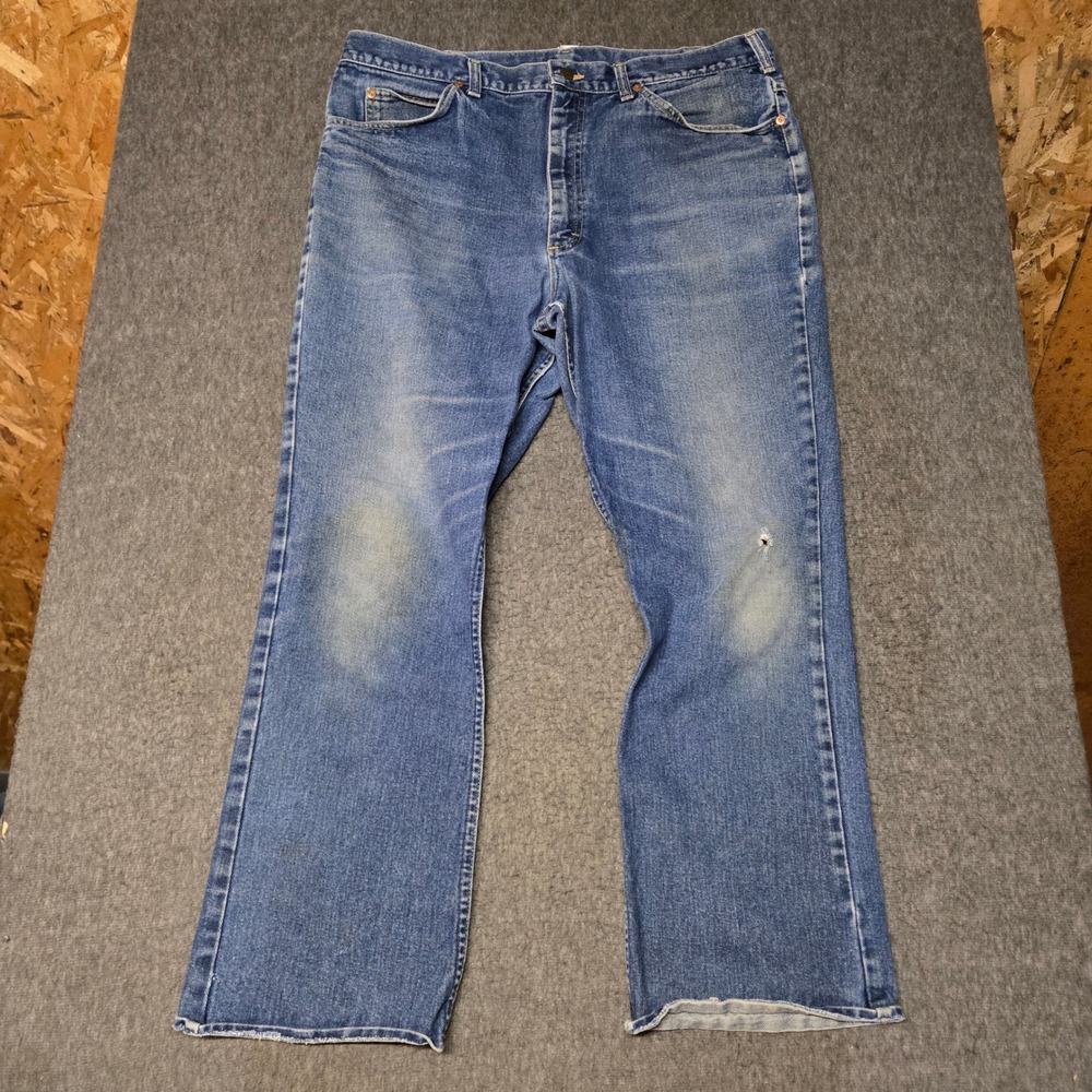 Vintage 70s Lee Riders Jeans Men 38x30 Boot Cut Talon Zipper USA Faded 202-0341